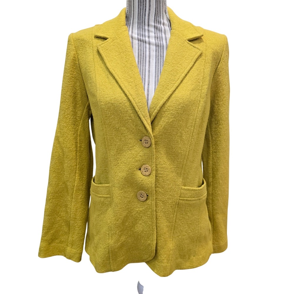 Soft Works Wool Blend Vintage Blazer Womens Size 6 Chartreuse Textured Canada
